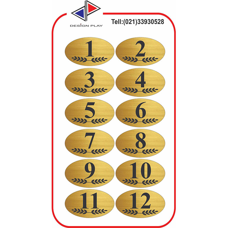 123 تابلو نشانگر طرح خاص شماره واحد مولتی استایل با حک لیزری کد VZP12G - Image 1